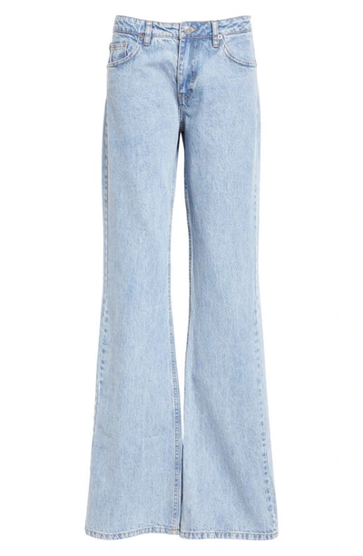 Shop Coperni High Waist Wide Leg Jeans In Washed Blue