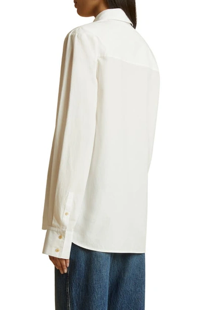 Shop Khaite Minta Cotton Button-up Shirt In White