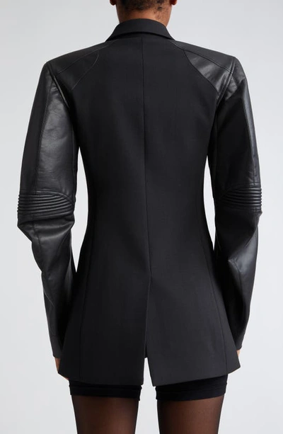 Shop Coperni Mixed Media Biker Jacket In Black