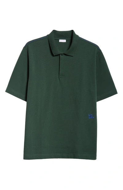 Shop Burberry Embroidered Equestrian Knight Cotton Piqué Polo In Ivy