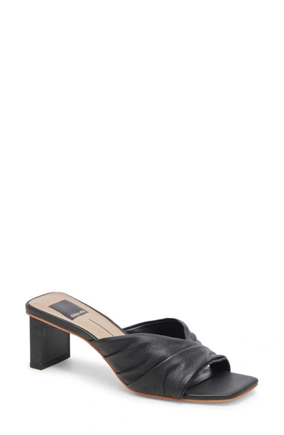Shop Dolce Vita Carlan Slide Sandal In Black Crackled Leather