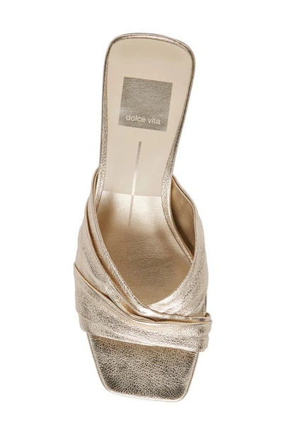 Shop Dolce Vita Carlan Slide Sandal In Gold Metallic Leather