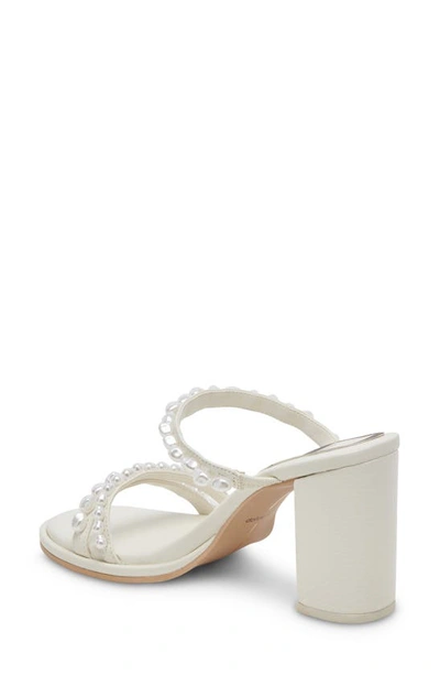 Shop Dolce Vita Barrit Imitation Pearl Slide Sandal In Vanilla Pearls