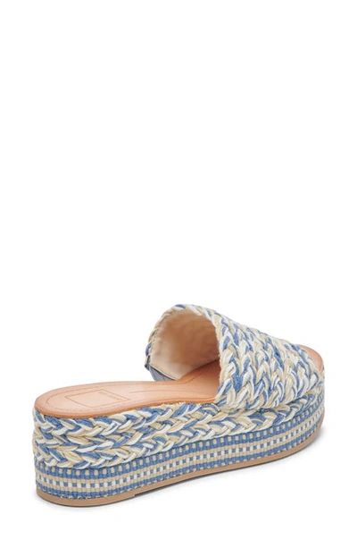 Shop Dolce Vita Pazli Platform Slide Sandal In Blue Multi Raffia