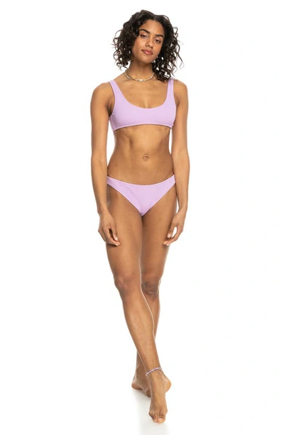 Shop Roxy Aruba Textured Bikini Bottoms In Crocus Petal
