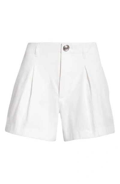 Shop Giambattista Valli Pleated Stretch Cotton Shorts In Ivory