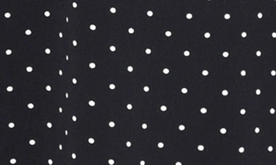 Shop Wayf Birdie Ruched Strapless Midi Dress In Black Polka-dot
