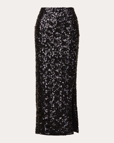 Shop Bytimo Women's Sequin Midi Skirt In Black