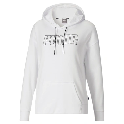 Shop Puma Women's Rebel Terry Hoodie In White