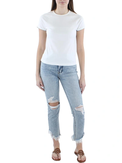 Shop Helmut Lang Zip Baby Womens Cotton Crew Neck T-shirt In White
