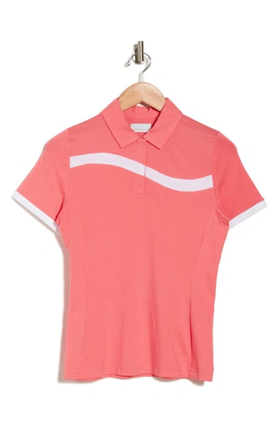 Shop Callaway Golf Colorblock Trim Polo In Coral Paradise