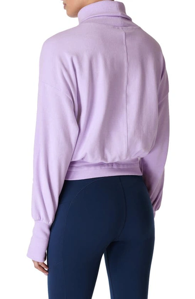 Shop Sweaty Betty Melody Fleece Pullover Sweatshirt In Prism Purple