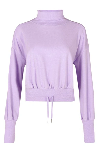 Shop Sweaty Betty Melody Fleece Pullover Sweatshirt In Prism Purple
