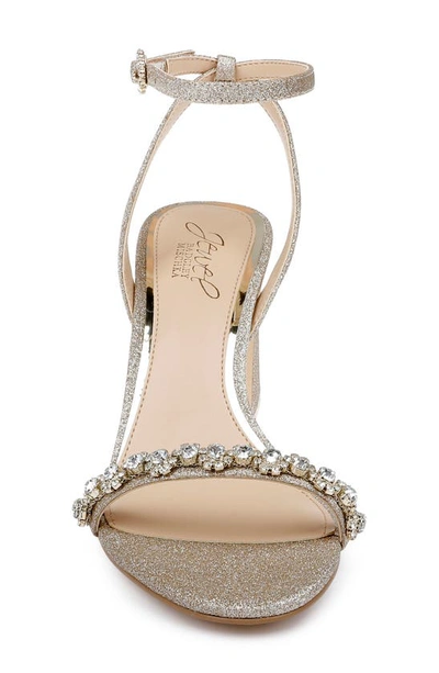 Shop Jewel Badgley Mischka Alyna Metallic Ankle Strap Sandal In Light Gold