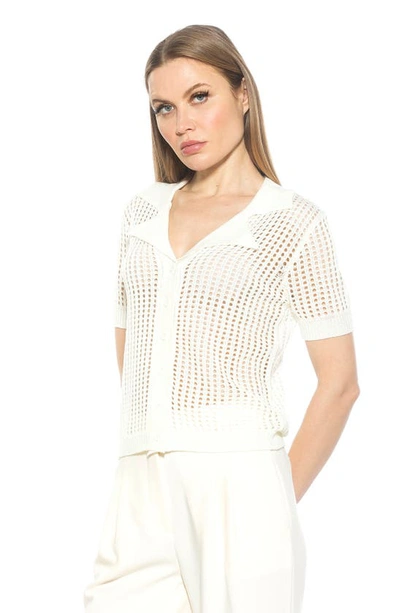 Shop Alexia Admor Josi Crochet Button-up Top In Ivory
