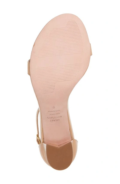 Shop Stuart Weitzman Nearlynude Ankle Strap Sandal In Adobe Patent