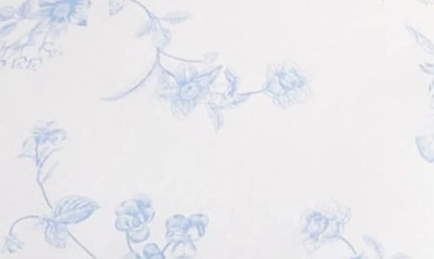 Shop Melange Home Bouquet Cotton Pillowcase Set In White/ Light Blue