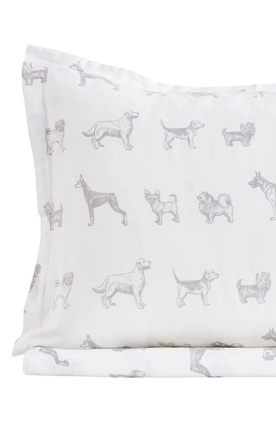 Shop Melange Home Dog 400 Thread Count Cotton Duvet Set In Grey