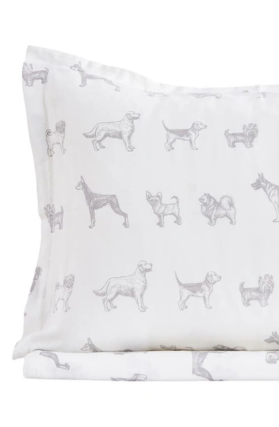 Melange Dog 400 Thread Count Cotton Duvet Set In Grey