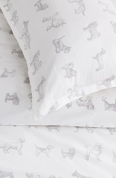 Melange Dog 400 Thread Count Cotton Duvet Set In Grey