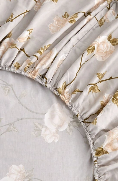Shop Melange Home Rose 400 Thread Count Cotton Sheet Set In Ivory