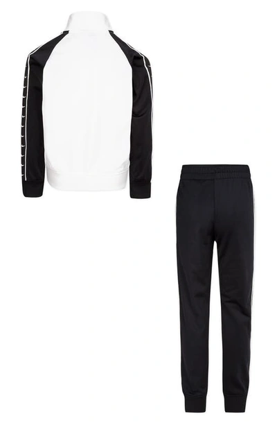 Nike Kids' Swoosh Tricot Track Jacket & Joggers Set In Black/ White