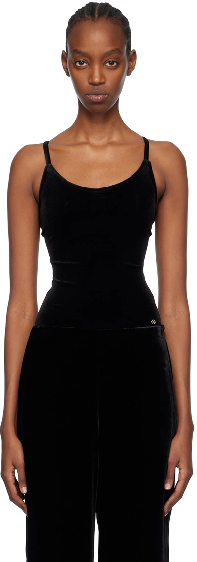 Anine Bing Black Alissa Bodysuit In Black