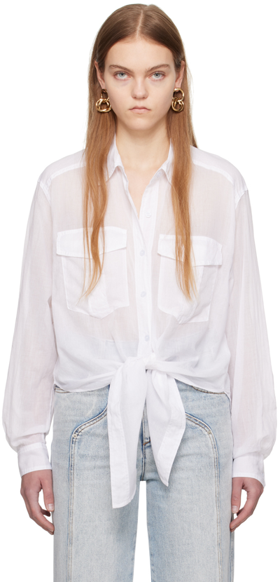 Shop Isabel Marant Étoile White Nath Shirt In 20wh White