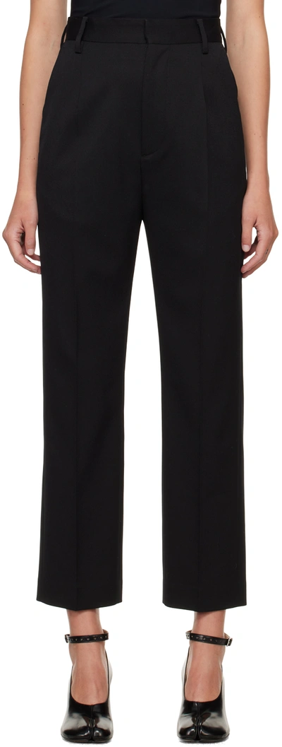 Mm6 Maison Margiela Black Tailoring Wool Blend Trousers In 900 Black
