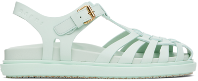 Marni Woven Leather Sandals With Rubber Sole In 00b18 Mineral Ice