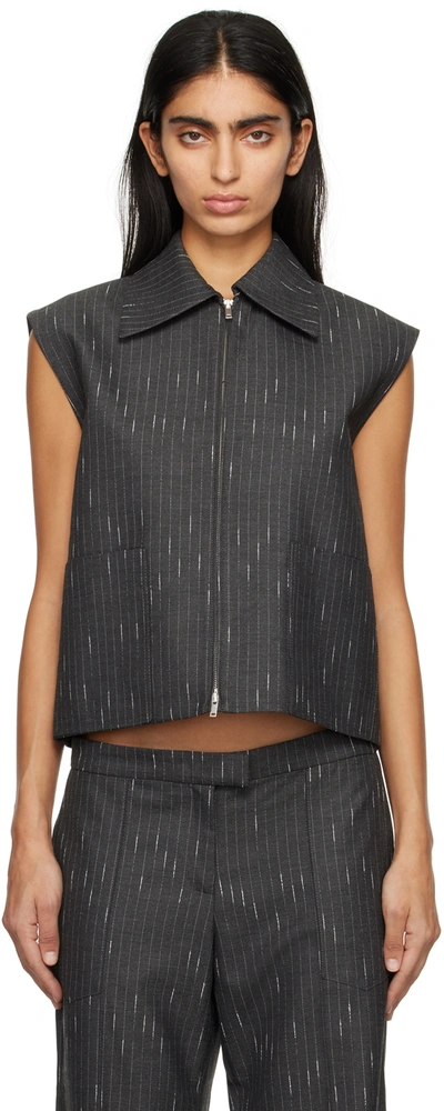 Shop Aya Muse Gray Beri Vest In Charcoal