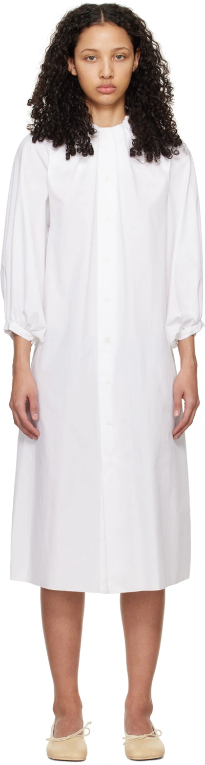 Shop Mm6 Maison Margiela White Buttoned Maxi Dress In 100 White