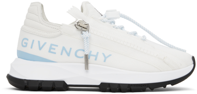 Shop Givenchy White Spectre Zip Sneakers In 114-white/blue