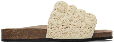 Jw Anderson Crochet Comfort Easy Slide Sandals In 19180-101-natural