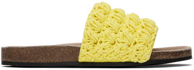 Shop Jw Anderson Yellow Crochet Slides In 19181-700-yellow
