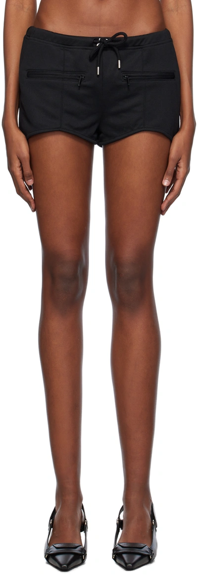 Courrèges Black Interlock Mini Shorts In 9999 Black