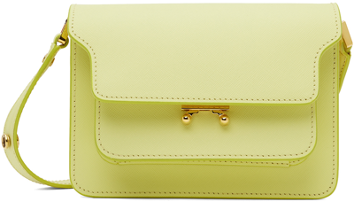 Shop Marni Yellow Saffiano Leather Mini Trunk Bag In Z680y Vanilla