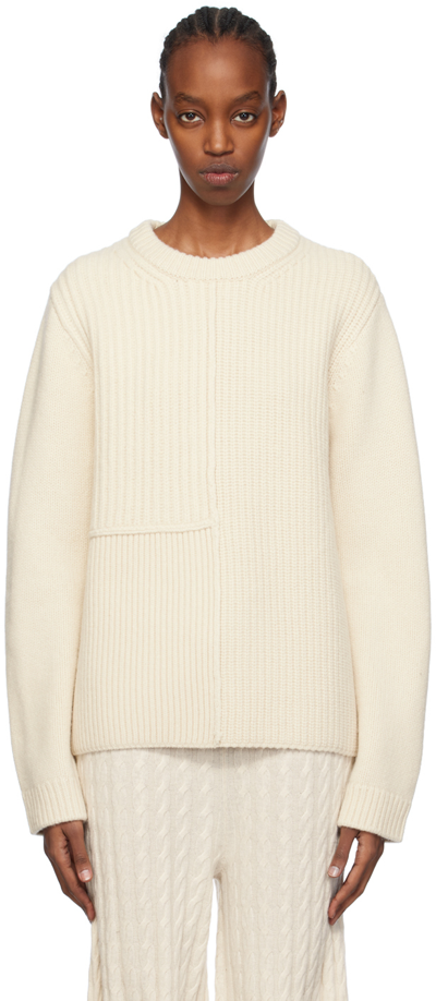 Shop Totême Off-white Multi-rib Sweater In 007 Snow