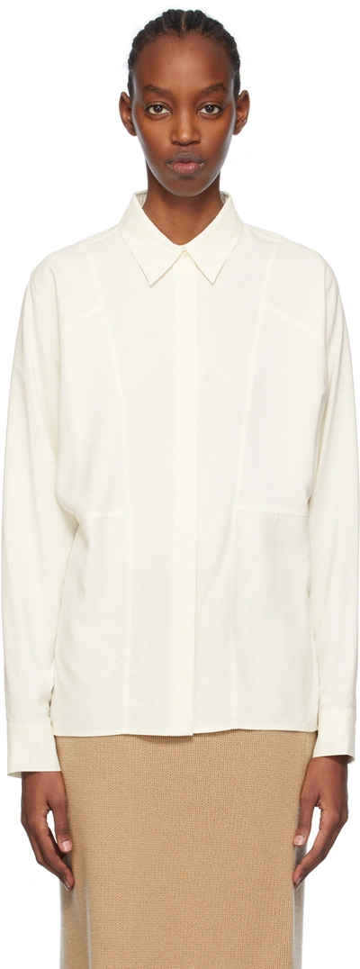 Shop Totême Off-white Paneled Shirt In 007 Snow