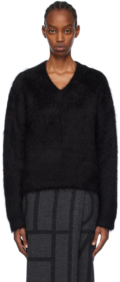 Totême Petite Alpaca Blend Knit Sweater In 001 Black