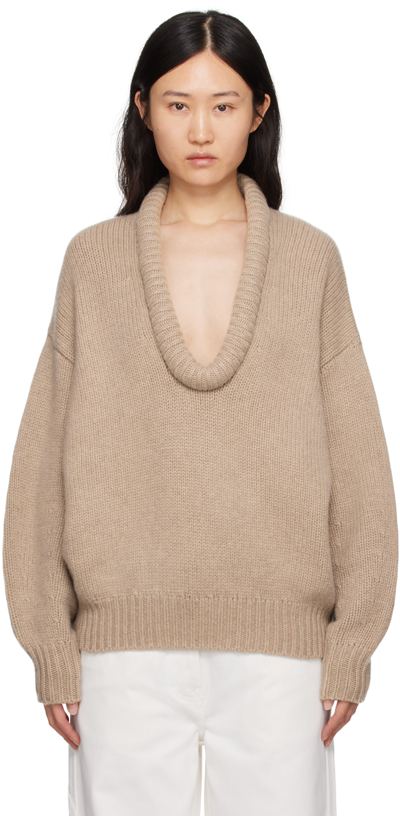 Shop Interior Brown 'the Bruno' Sweater In Oat
