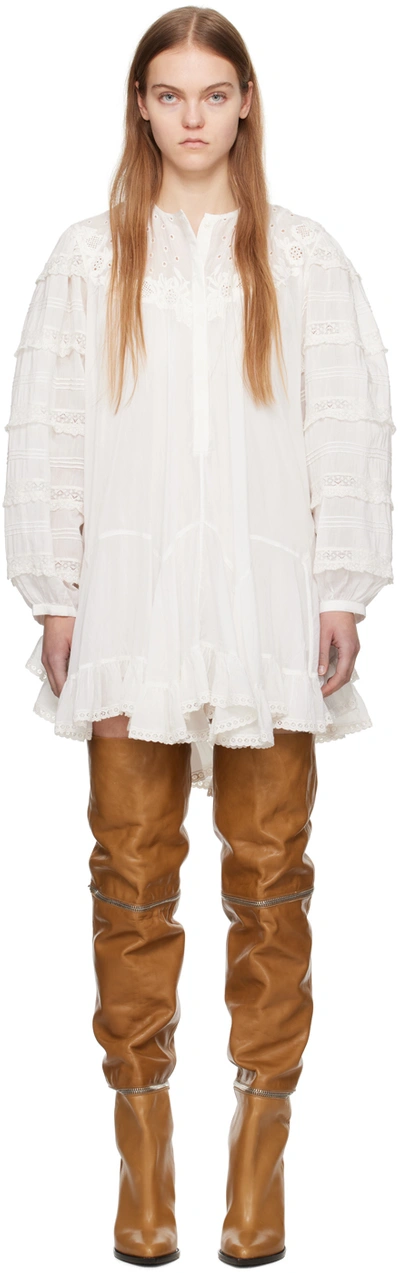 Shop Isabel Marant White Gyliane Minidress In 20wh White