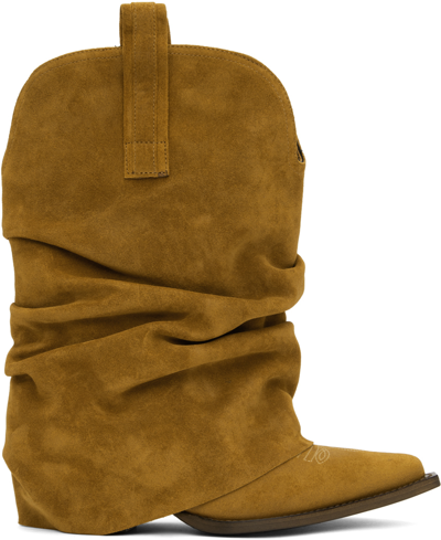 Shop R13 Brown Low Rider Cowboy Boots In Light Brown