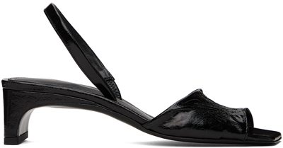 Shop Totême Black 'the Gathered Scoop' Heeled Sandals In 001 Black