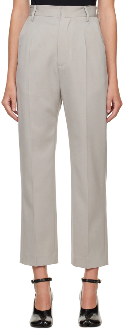 Shop Mm6 Maison Margiela Gray Three-pocket Trousers In 858 Taupe