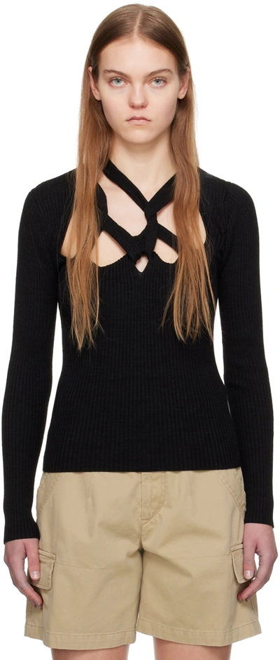 Shop Isabel Marant Black Zoria Sweater In 01bk Black