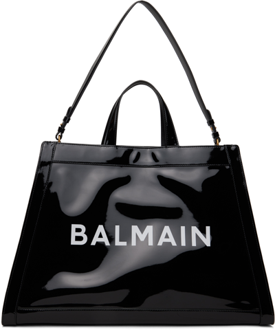 Shop Balmain Black Olivier's Cabas Tote In Eab Noir/blanc