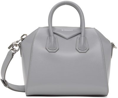 Shop Givenchy Gray Mini Antigona Bag In 050-light Grey