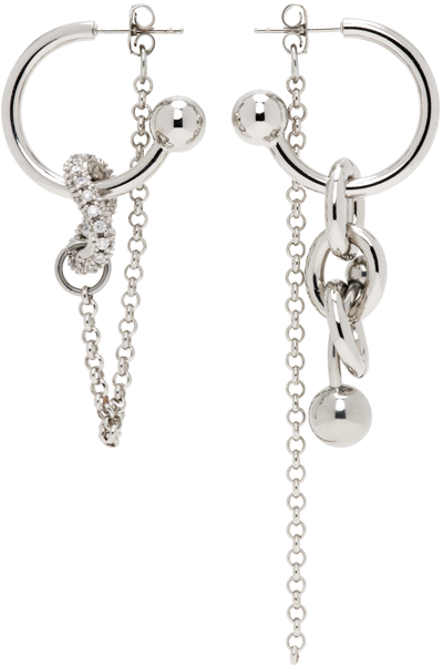 Shop Justine Clenquet Silver Abel Earrings In Palladium