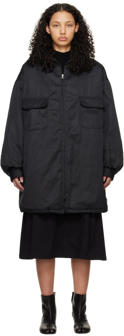 Shop Mm6 Maison Margiela Black Padded Jacket In 900 Black